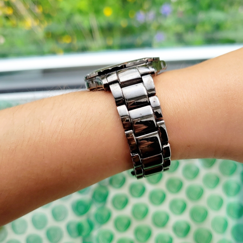 Classic Rhinestone Black Tortoise Shell Watch - image 7